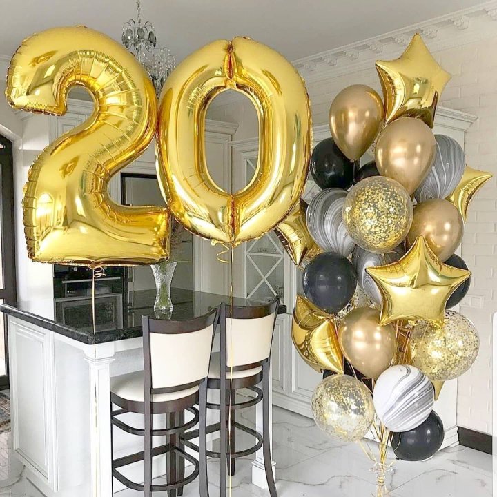 Фольгированный шар Золотая Цифра в Стерлитамаке