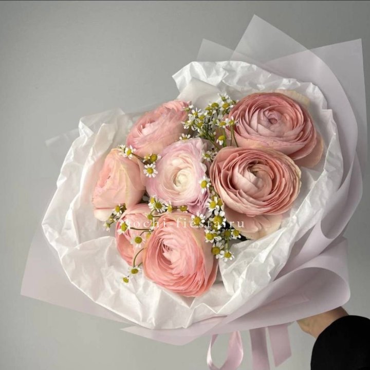 Ранункулюсы с ромашками в Стерлитамаке