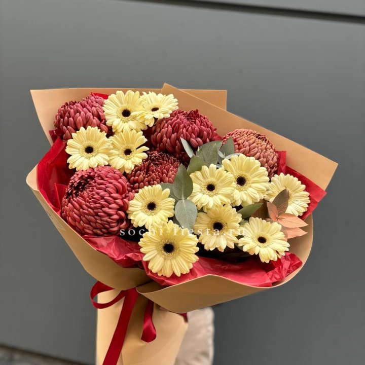 Букет гербер и хризантем Бигуди в Стерлитамаке