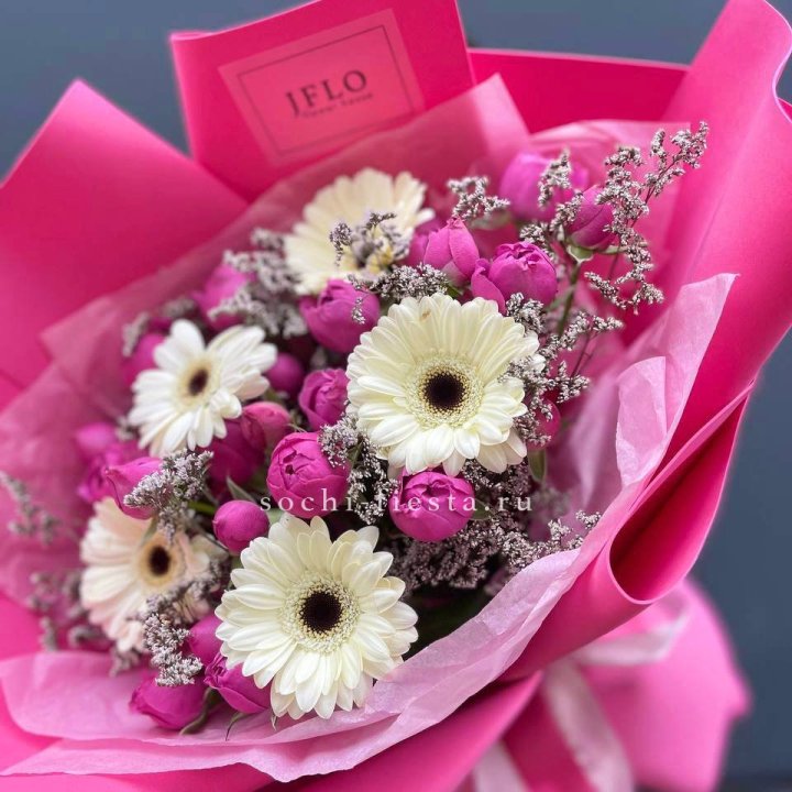 Букет гербер и мисти бабблс  в Стерлитамаке