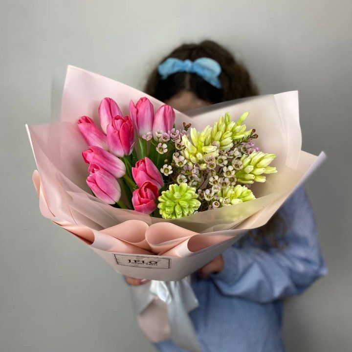  Дуо тюльпаны и гиацинты в Стерлитамаке