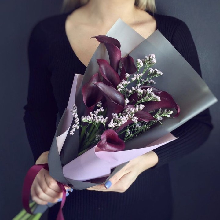 Букет фиолетовых калл в Стерлитамаке