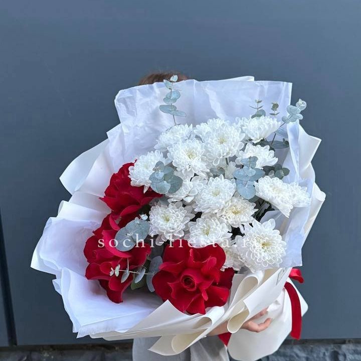 Дуо розы и хризантемы в Стерлитамаке