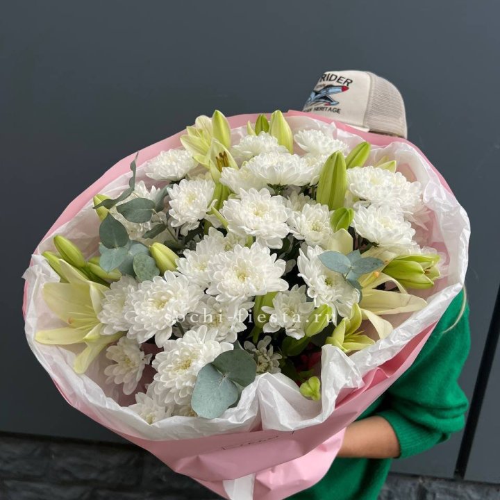  Букет  хризантемы и лилии в Стерлитамаке