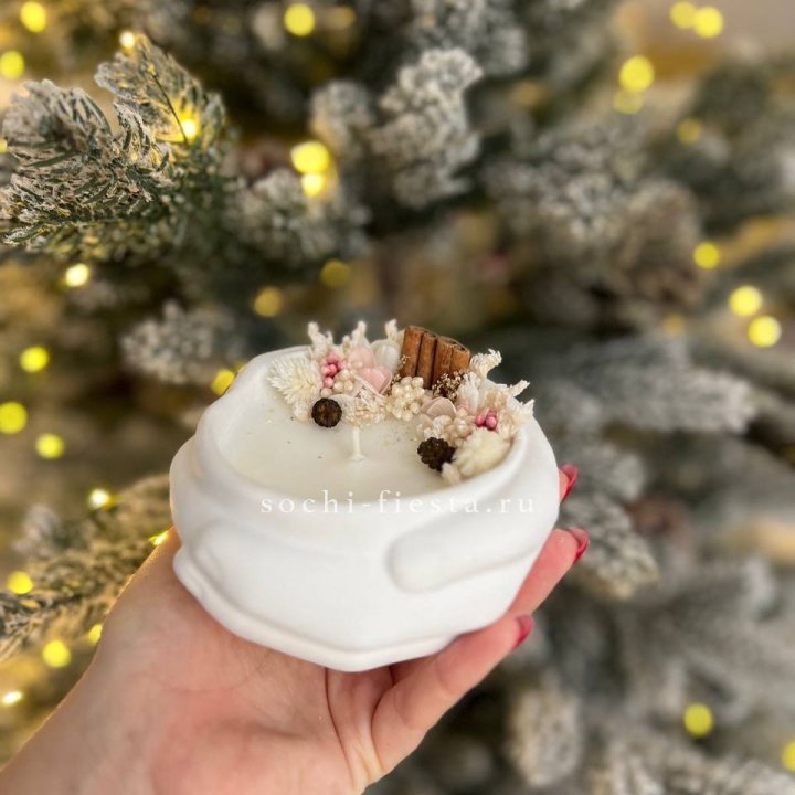 Свеча ароматическая в гипсе Руки с корицей в Стерлитамаке