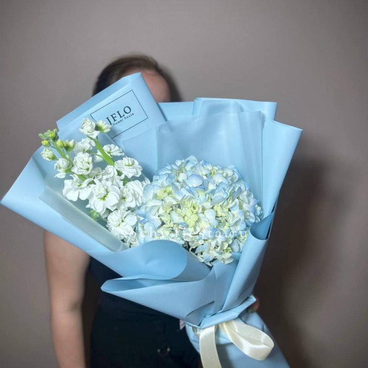 Гортензия голубая с маттиолой в Стерлитамаке