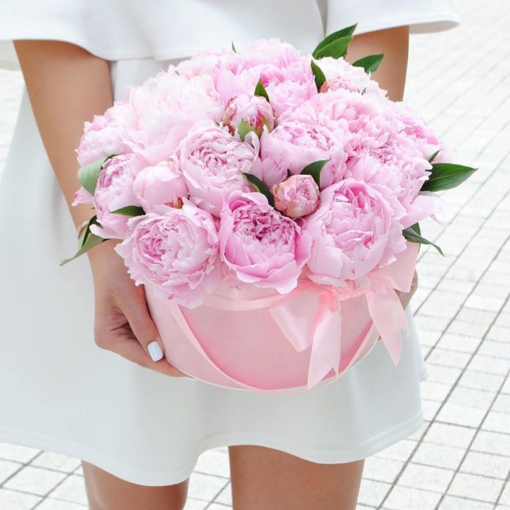 Пионы в шляпной коробке в Стерлитамаке