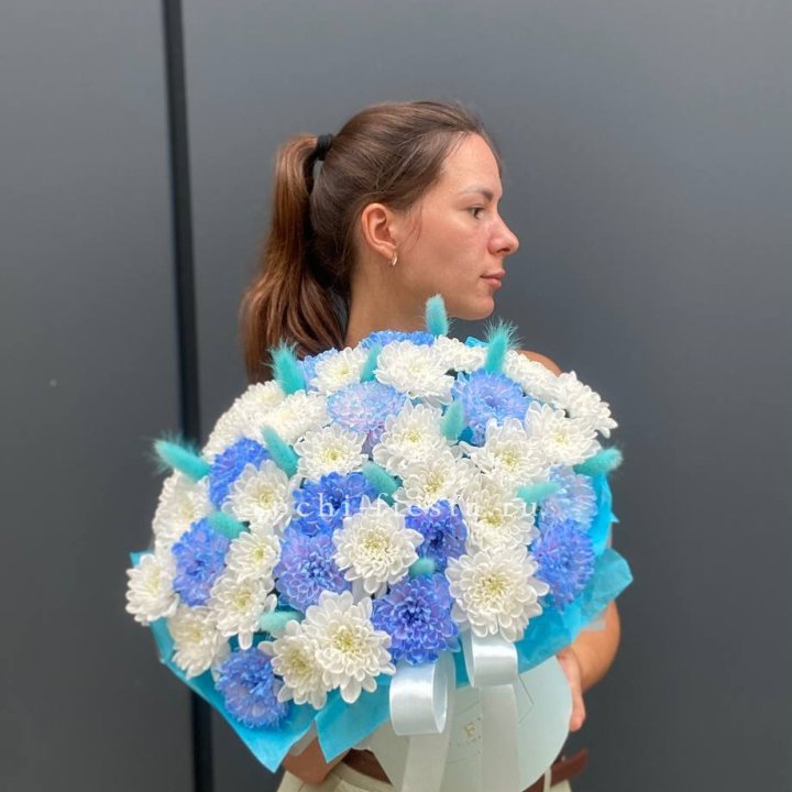  Коробочка  хризантем и лагуруса в Стерлитамаке