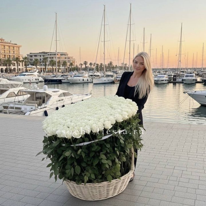 301 высокая роза в корзине в Стерлитамаке