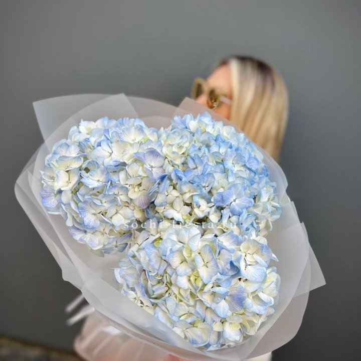 Букет из 3 голубых гортензий  в Стерлитамаке