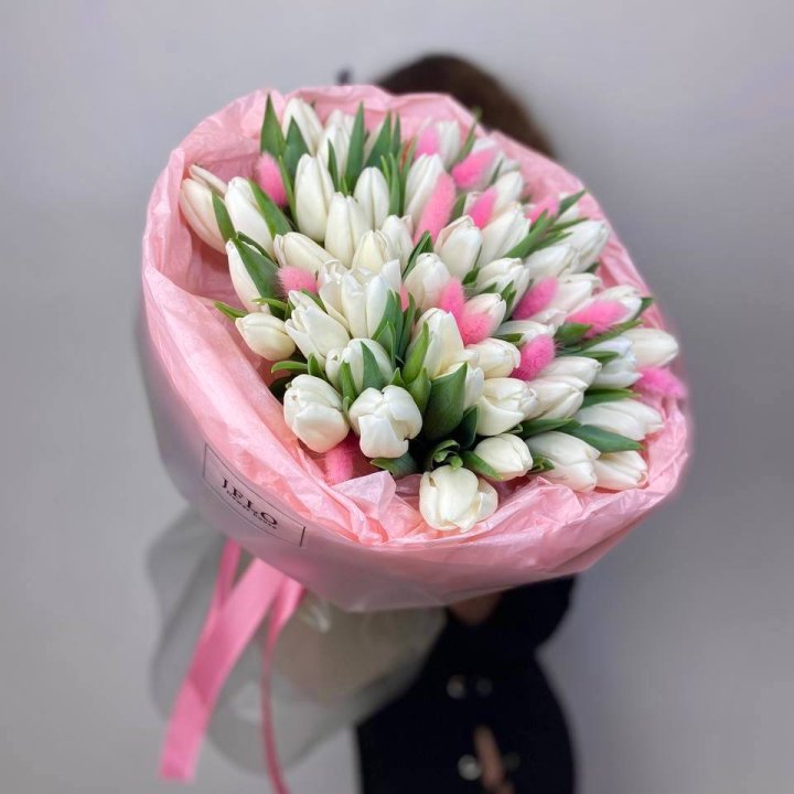 51 белый тюльпан "Рози" в Стерлитамаке