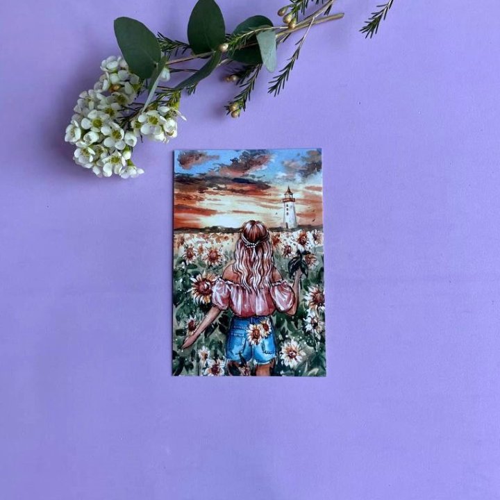 Открытка к букету "Подсолнух" в Стерлитамаке