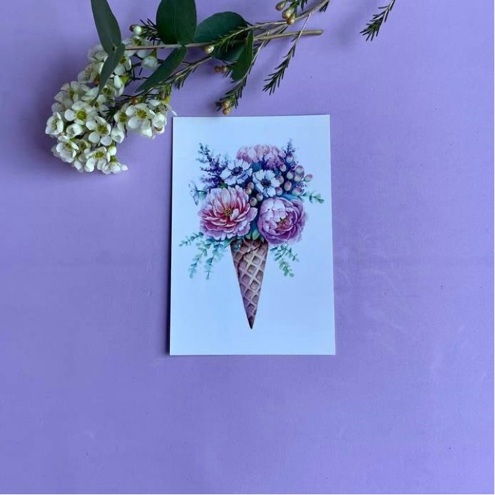 Открытка к букету "Цветочно-кремовый" в Стерлитамаке