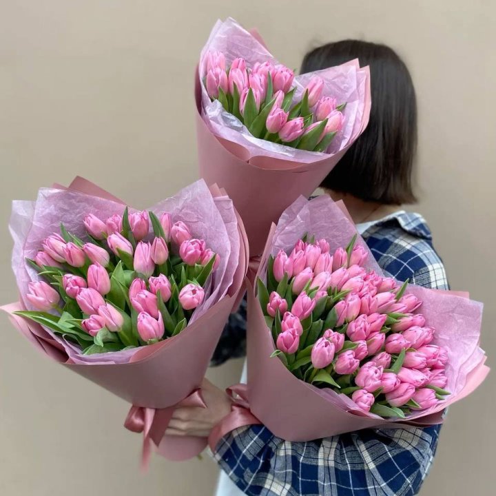 Букет розовых тюльпанов в Стерлитамаке