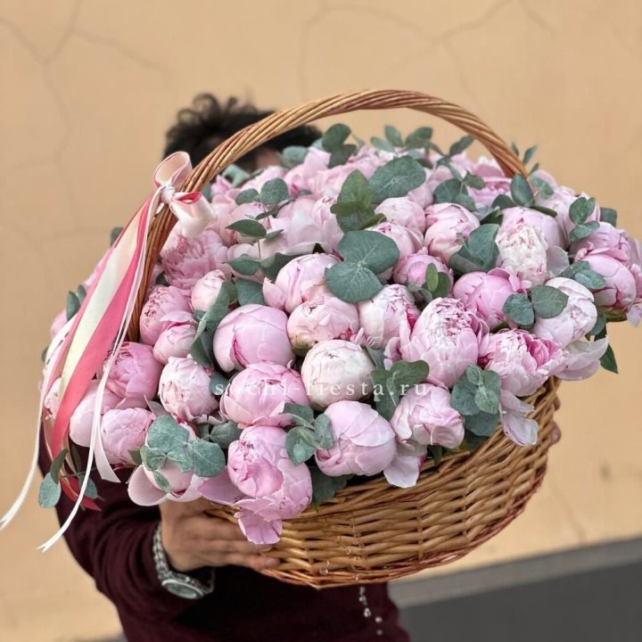 Корзина пионов "75" в Стерлитамаке