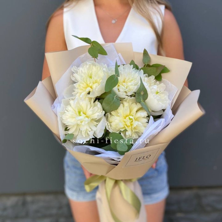  Букет белых пионов в Стерлитамаке