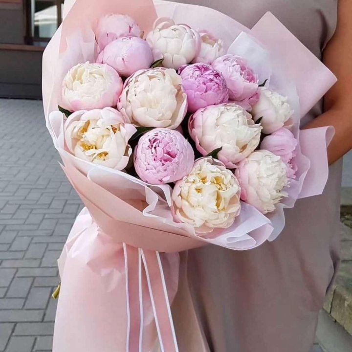 Букет пионов "Маршмелоу" в Стерлитамаке