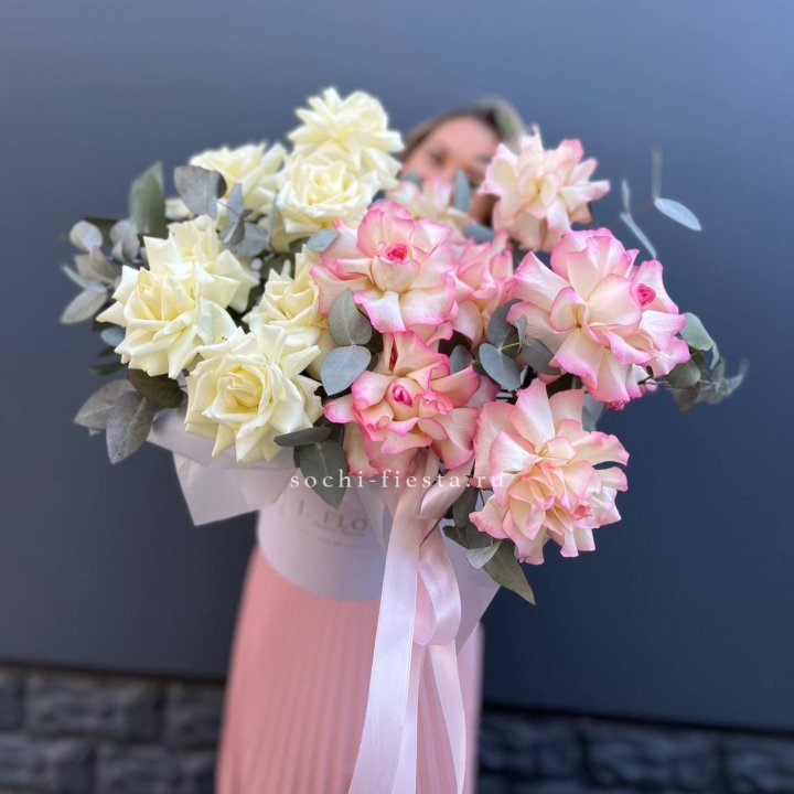 15 Французских роз в боксе в Стерлитамаке