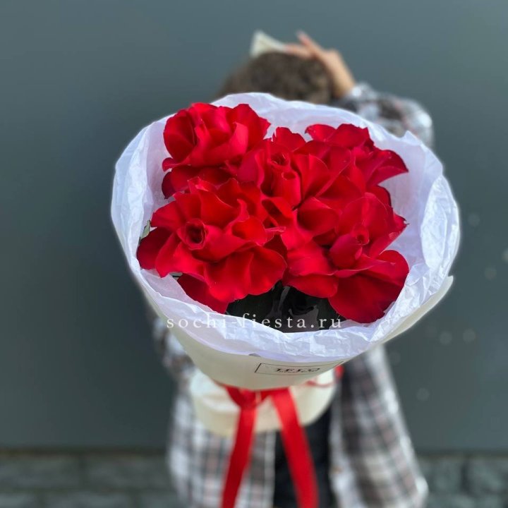 5 французских красных роз в Стерлитамаке