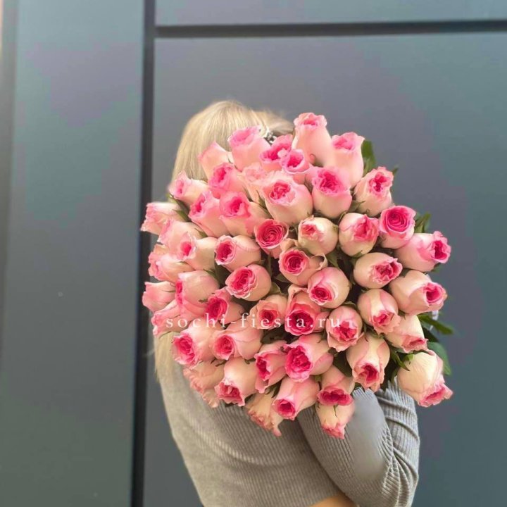 51 розовая роза в Стерлитамаке