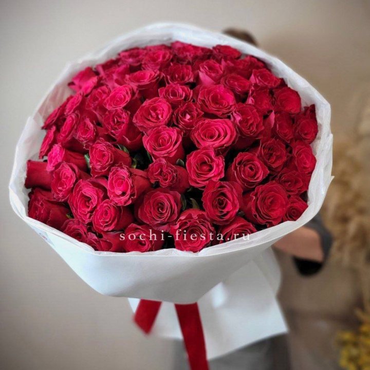 65 красных роз вайт в Стерлитамаке