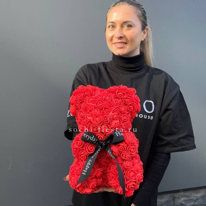 Медведь из роз красный в Стерлитамаке