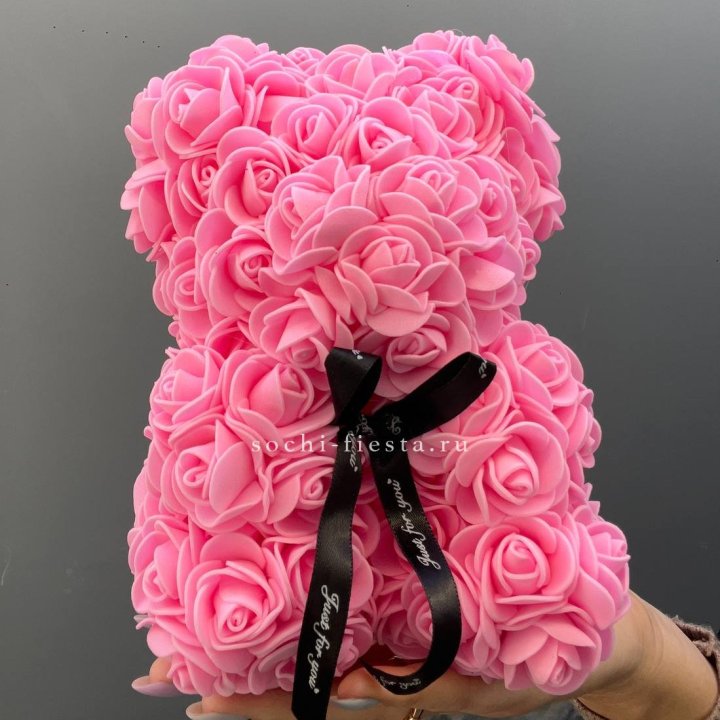 Игрушка медведь из розовых роз в Стерлитамаке