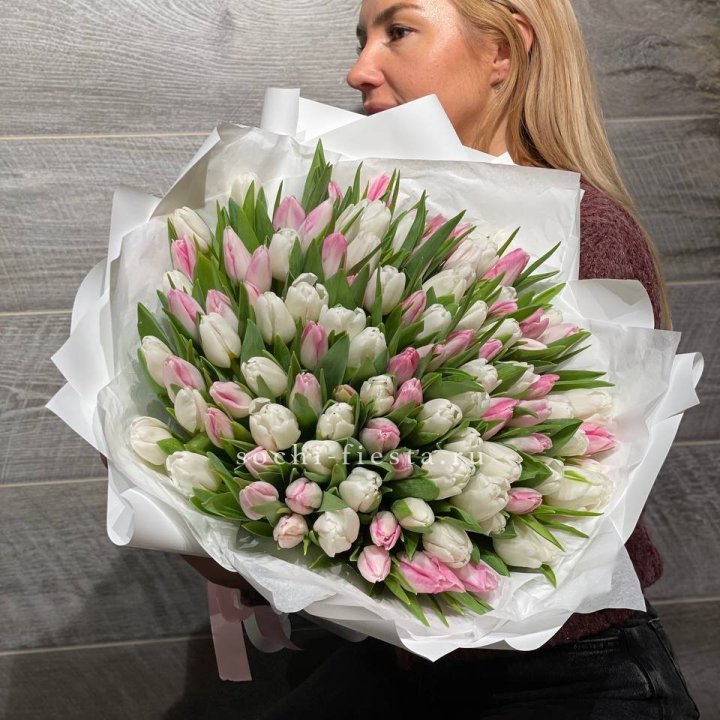 101 тюльпан нежный микс в Стерлитамаке